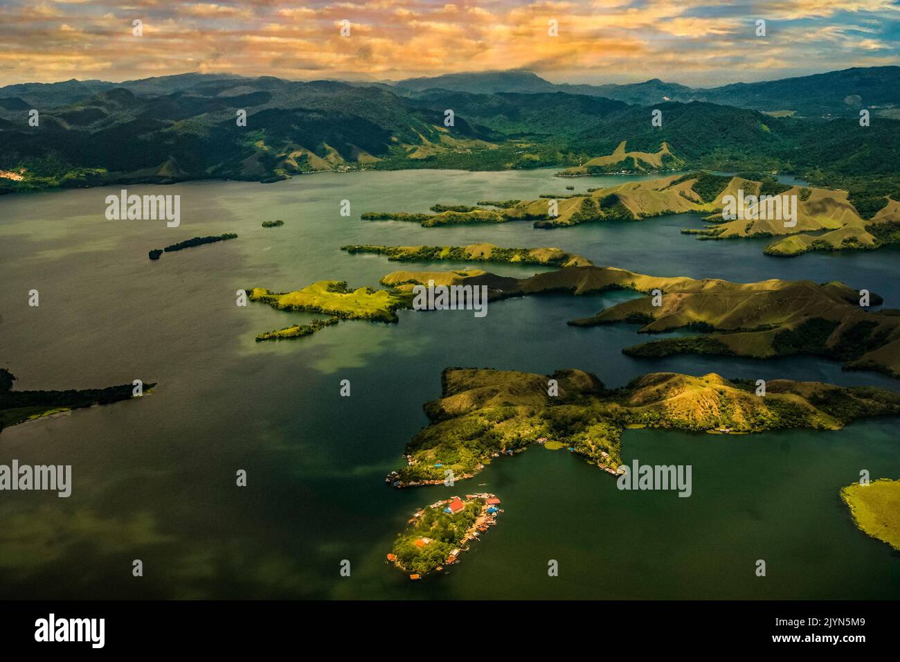 Aerial, Sentani lake, West Papua Stock Photo - Alamy