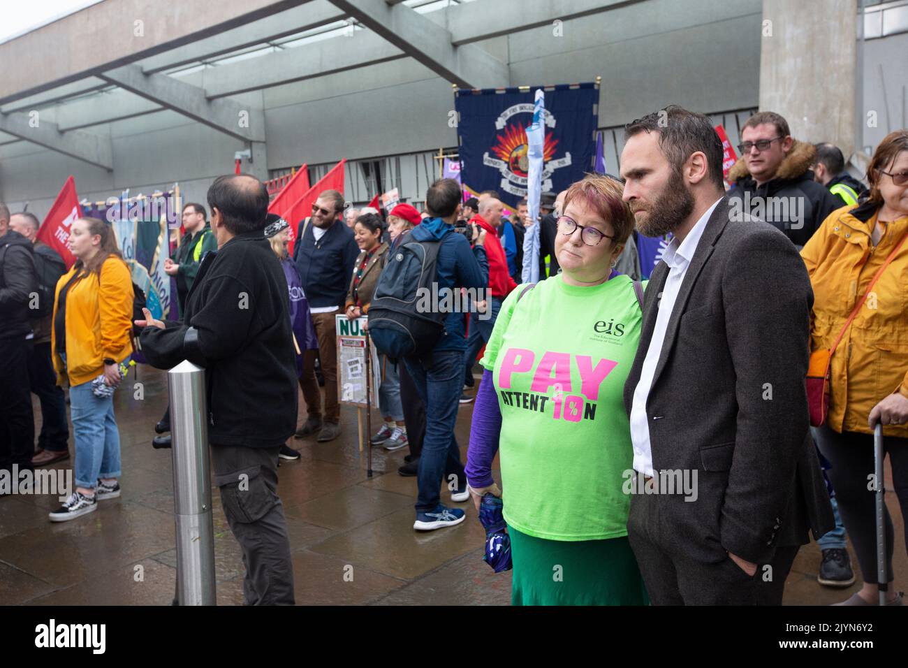 Edinburgh protest at the cost of living crisis scotland hi-res stock