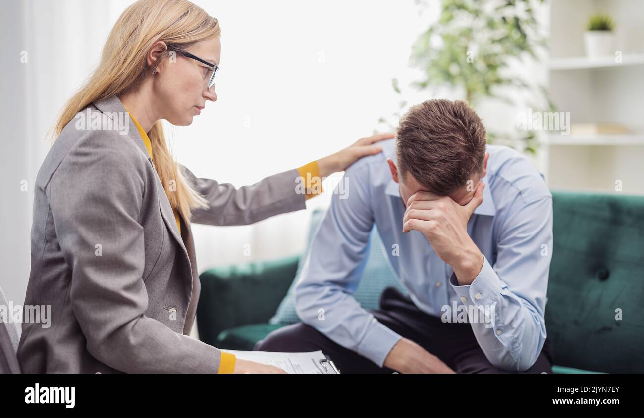Support of psychologist Stock Photo