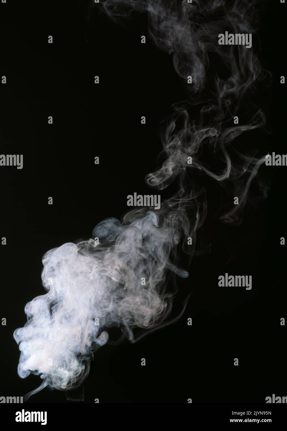 White smoke on black background Stock Photo