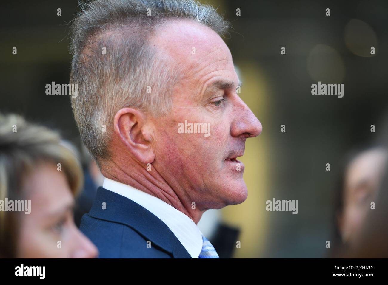 Father of Josh Prestney, Andrew Prestney speaks to the media outside ...