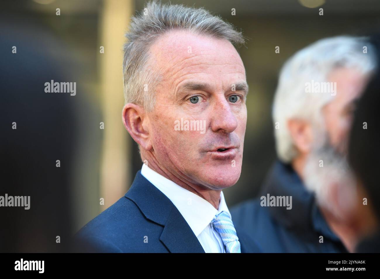 Father of Josh Prestney, Andrew Prestney speaks to the media outside ...