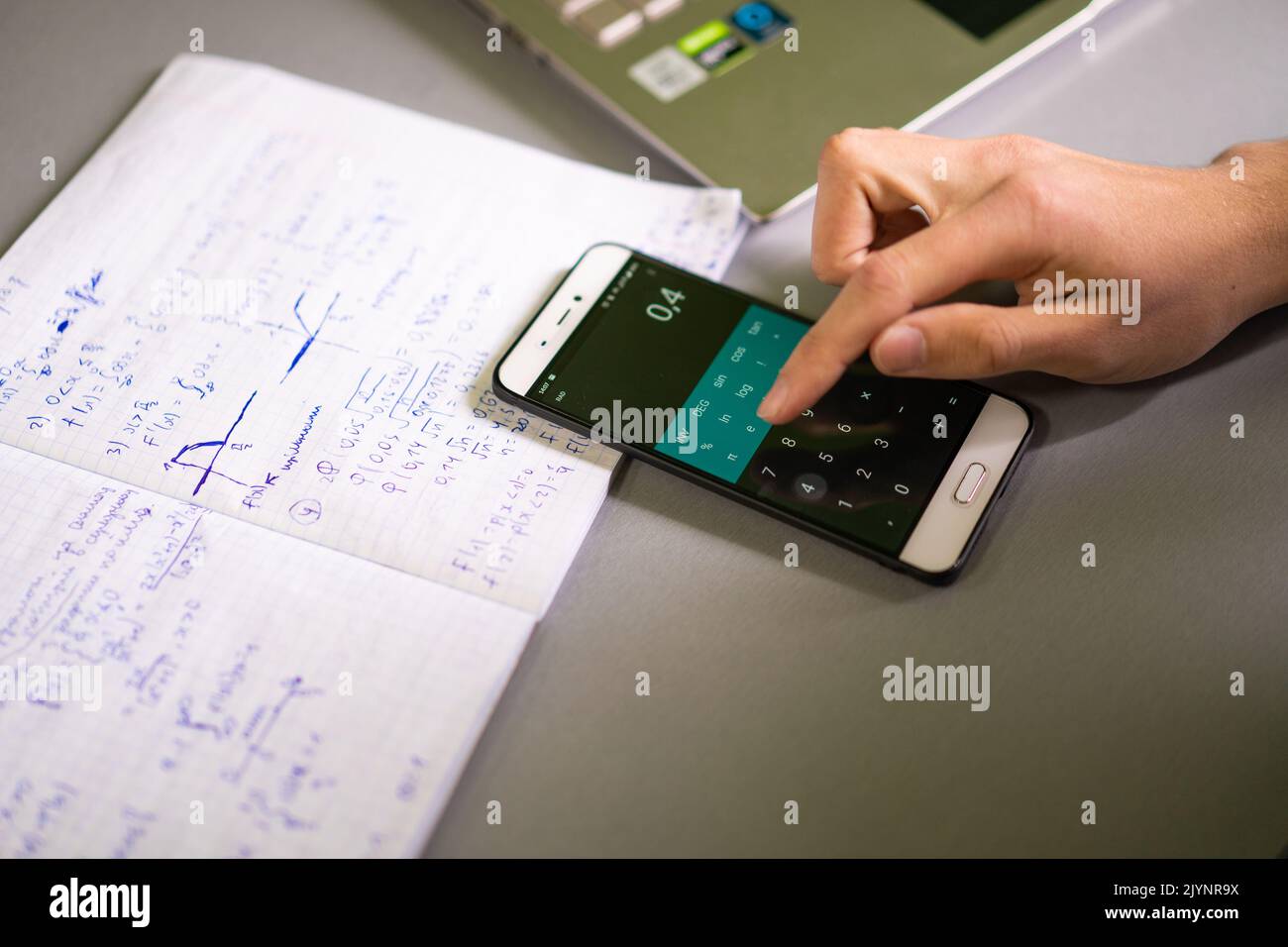 Math calculator for problem solving stock photo alamy