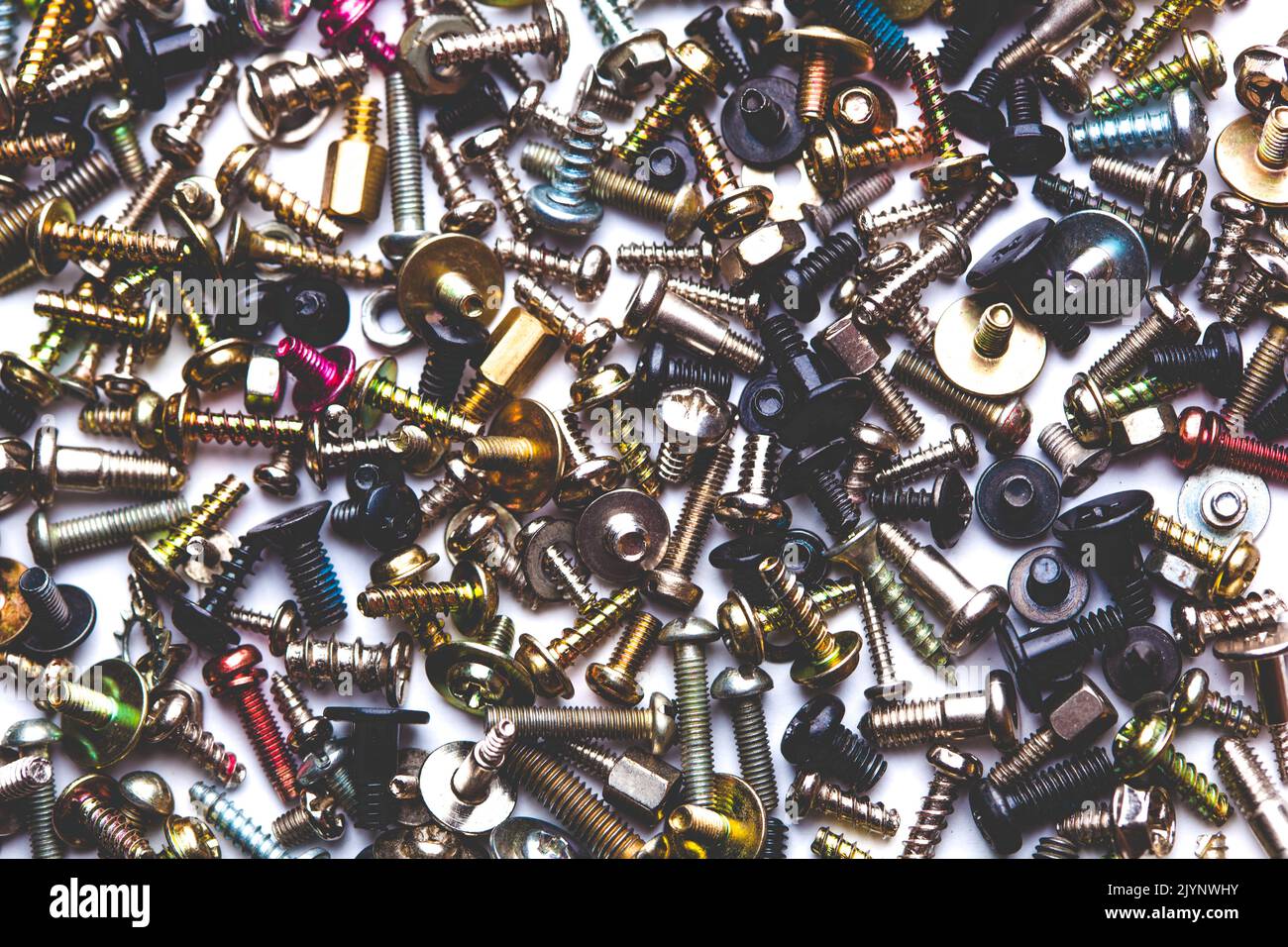 close up assortment many different bolts and screws Stock Photo Alamy