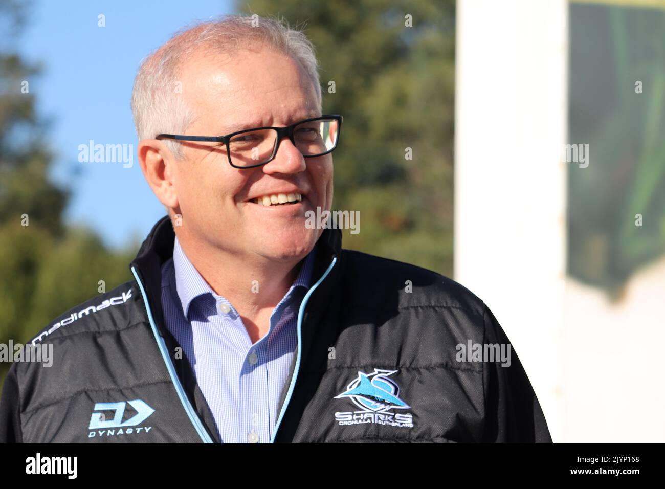 Prime Minister Scott Morrison is seen during a tour of Hillwood Berry