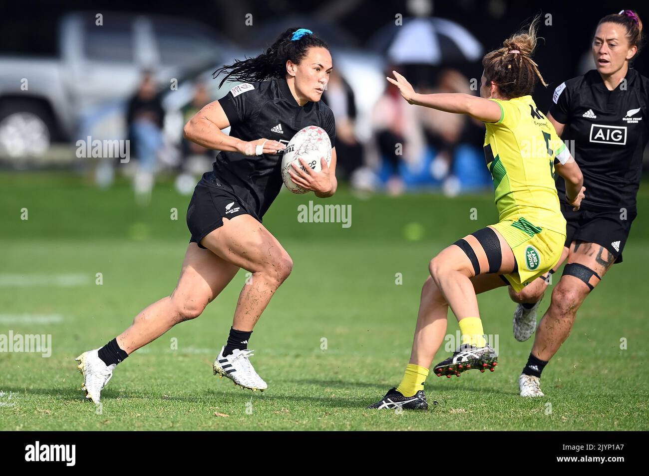 Portia Woodman during the Rugby Sevens match between the Black Ferns ...