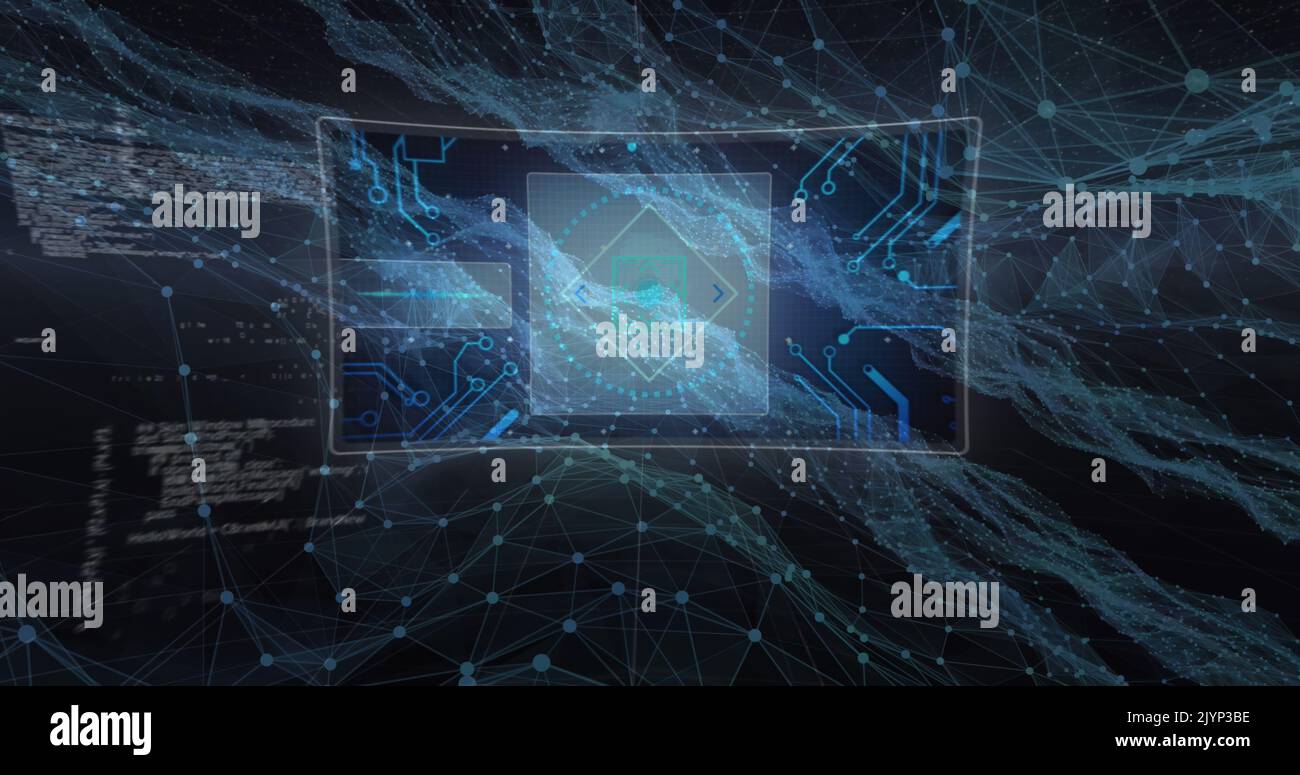 Image of scanning and network of connections over earth seen from space