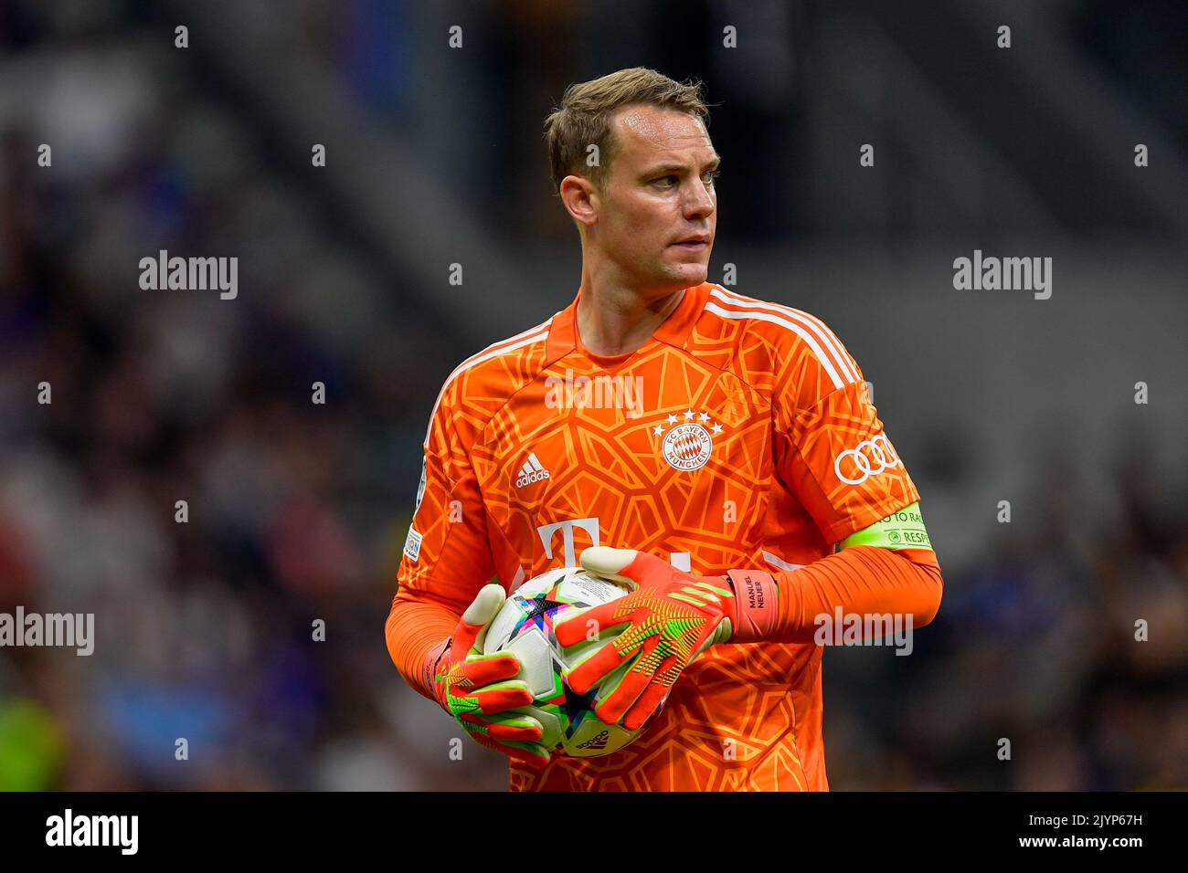 Milano, Italy. 07th Sep, 2022. Goalkeeper Manuel Neuer (1) of Bayern Munich seen during the UEFA Champions League match between Inter and Bayern Munich at Giuseppe Meazza in Milano. (Photo Credit: Gonzales Photo/Alamy Live News Stock Photo