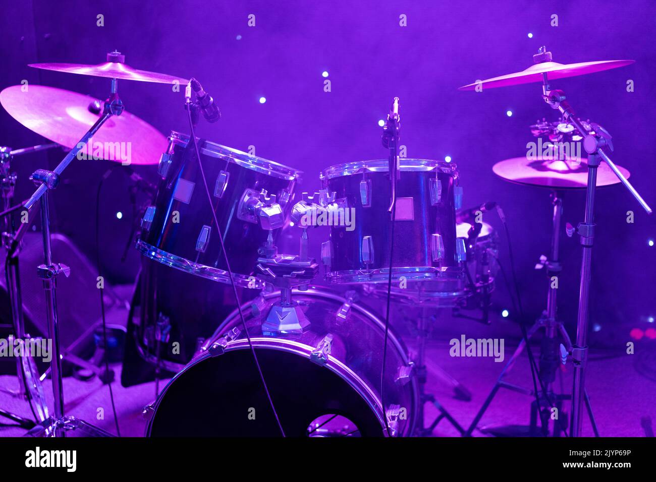 drums on stage during a concert Stock Photo - Alamy