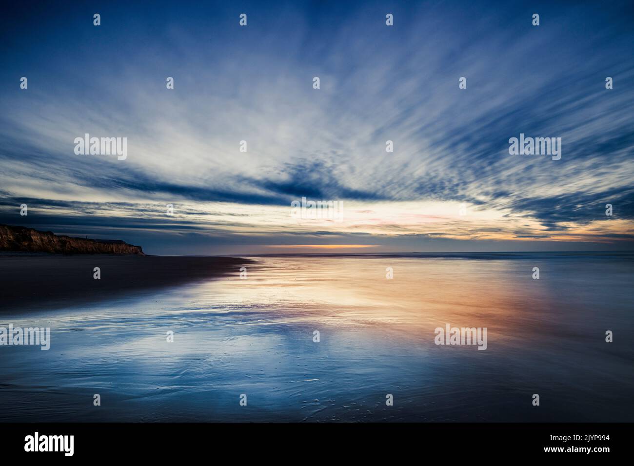 Sunset on Cap Blanc-Nez, Escalles, Opal Coast, France Stock Photo