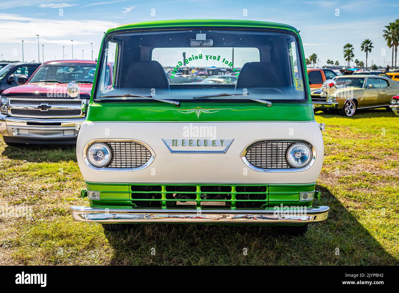 Daytona Beach, FL - November 24, 2018: Front view of a 1964 Mercury Econoline Pickup Truck at a local car show. Stock Photo