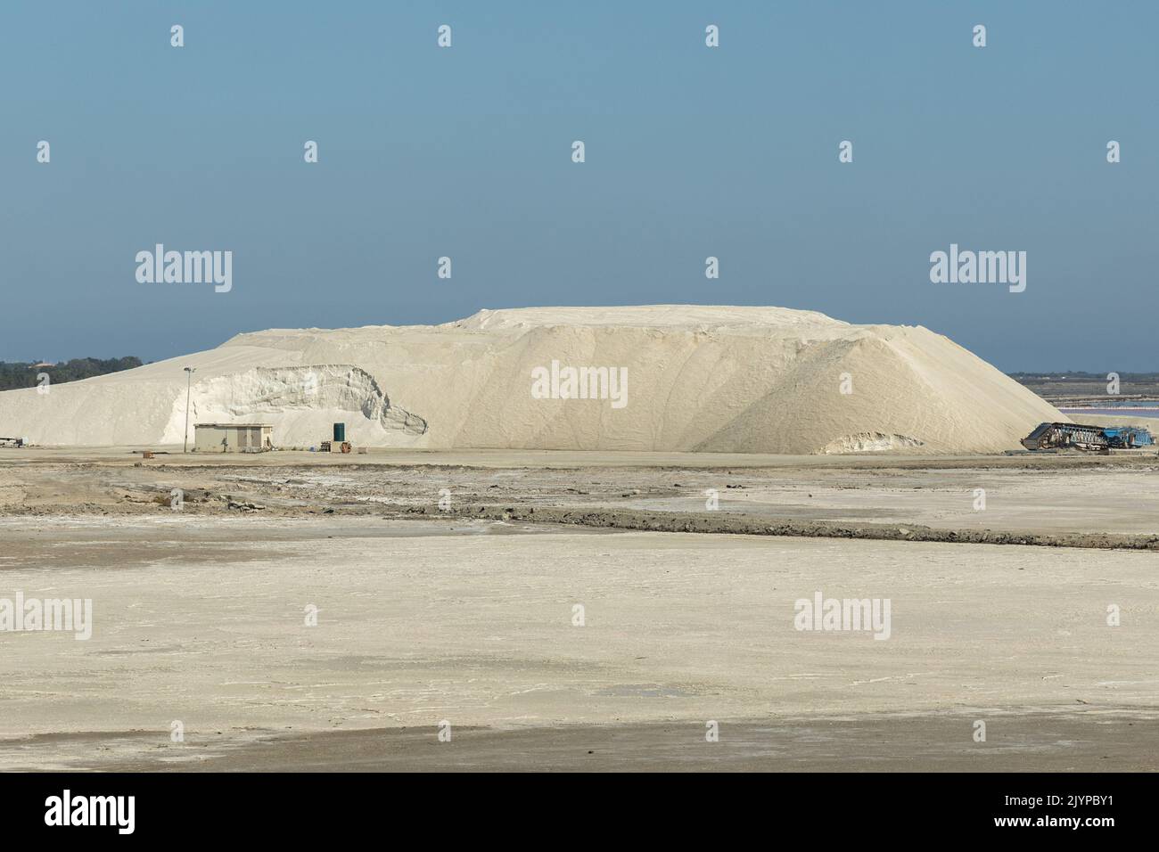 Salt mounds near Aigues Mortes in the Camargue region of South West France Stock Photo