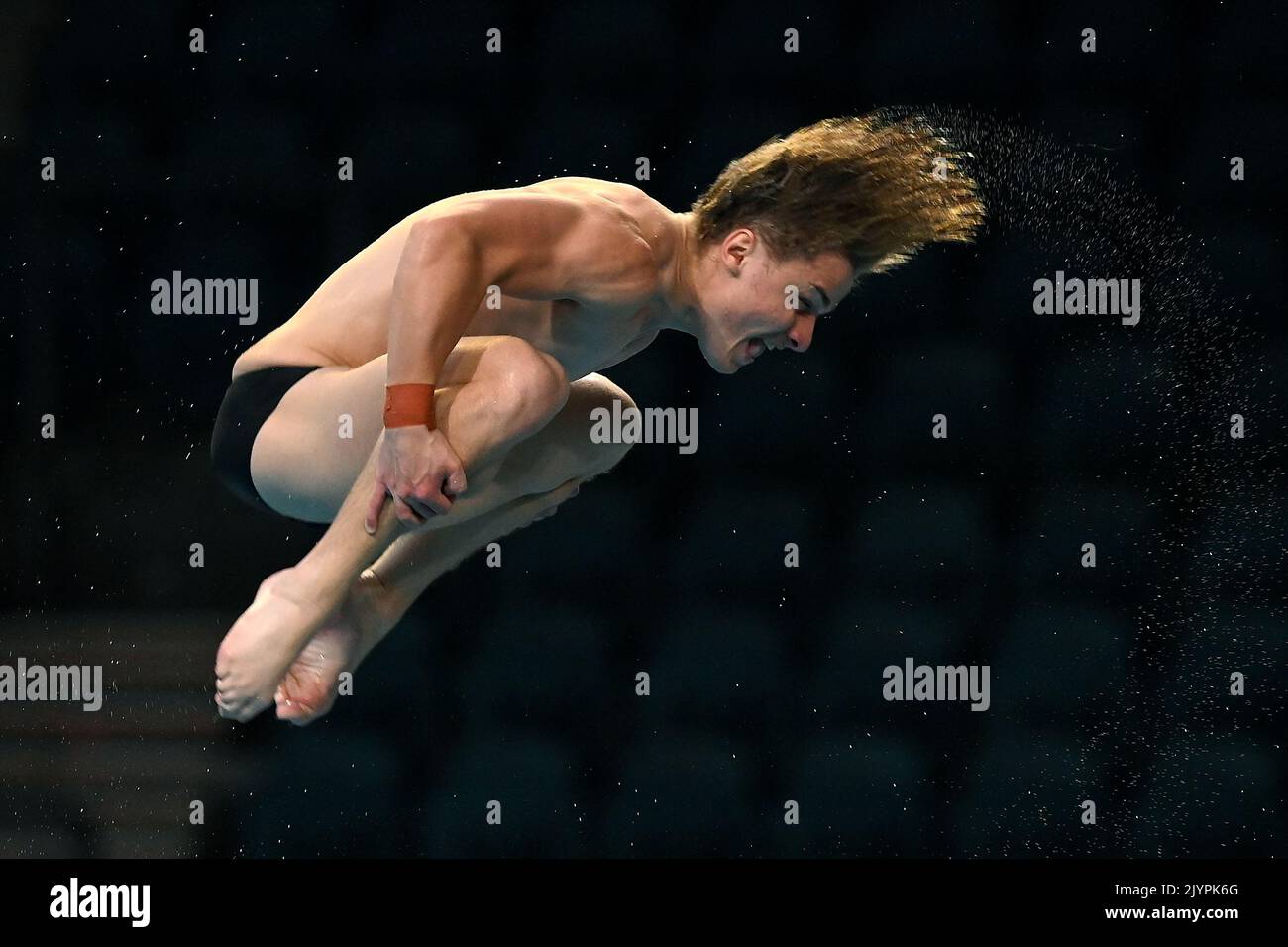 Diver Sam Fricker practices during an Australian Diving media event, at