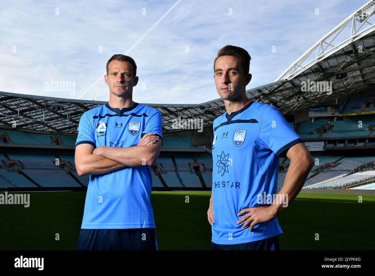 Alex Wilkinson (left) and Joel King of Sydney FC pose for a portrait ...