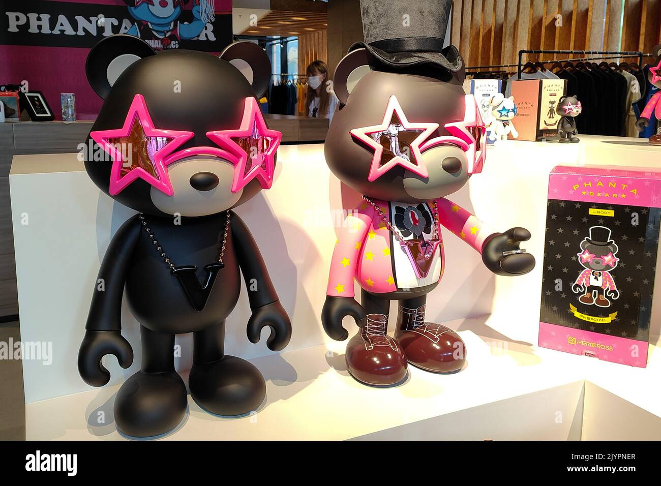 SHANGHAI, CHINA - SEPTEMBER 8, 2022 - A Phanta Bear is displayed inside a  PHANTACi store inside the BFC Bund Financial Centre in Shanghai, China, on  Sept 8, 2022. It is understood