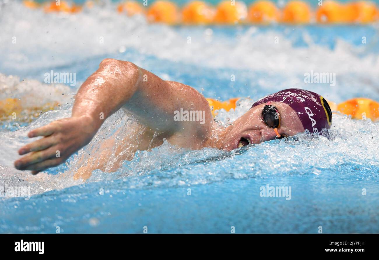 Liam Schluter competes in the Men’s 200m Freestyle MultiClass heats on