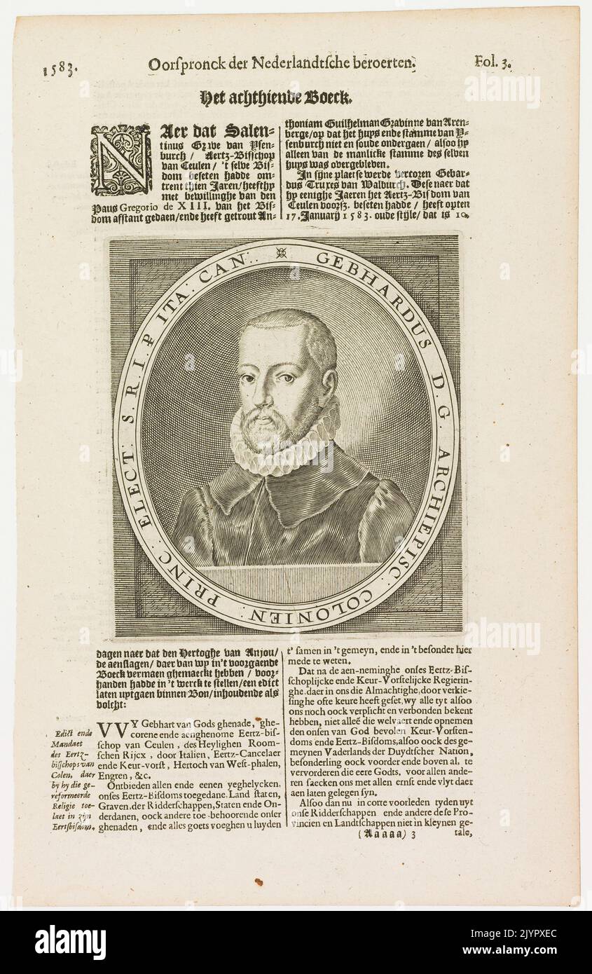 Gebhardus d.g. Archiepisc. Colonien was an Archbishop of Cologne in the ...