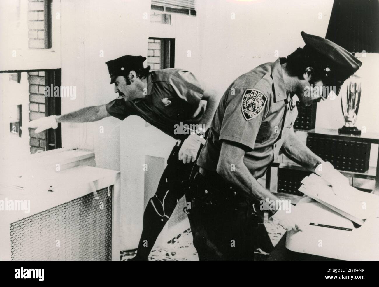 Actors Cliff Gorman and Joe Bologna in the movie Cops and Robbers, USA