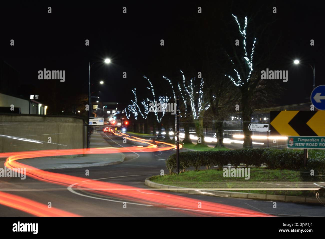 Car light trail, Road, Kilkenny, Ireland Stock Photo Alamy
