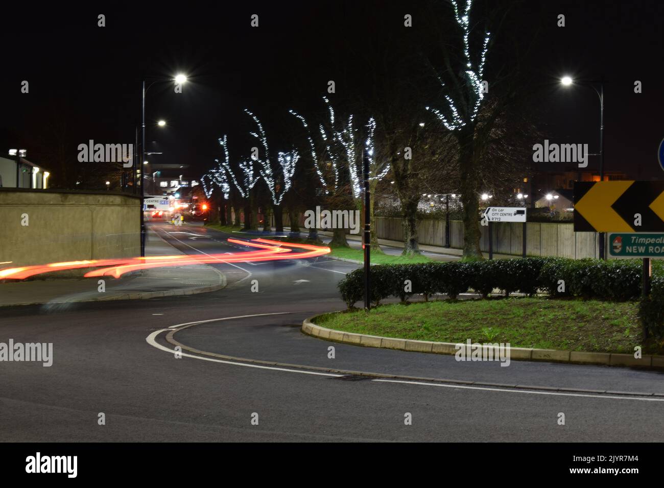 Car light trail, Road, Kilkenny, Ireland Stock Photo Alamy