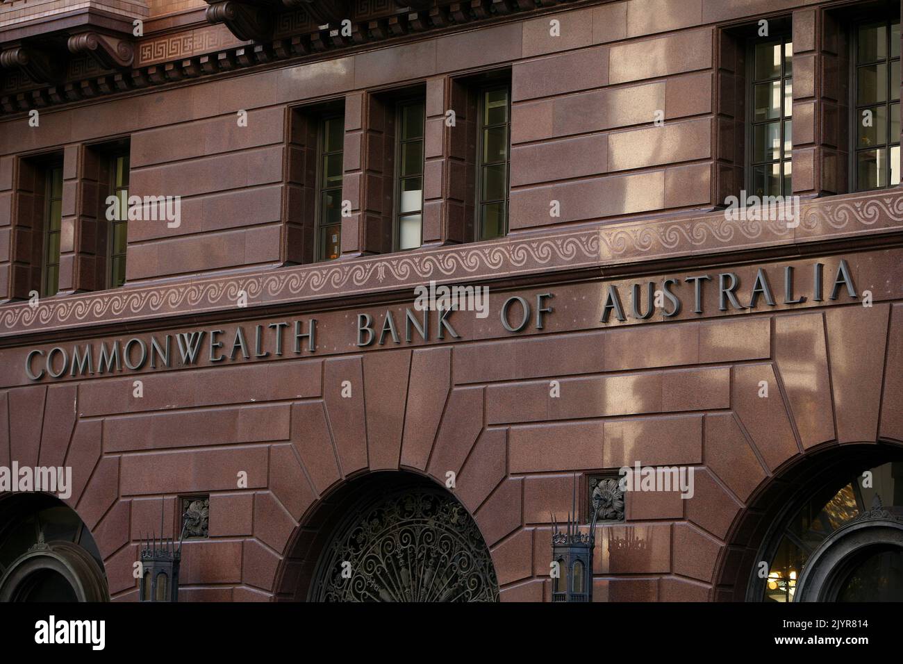 The facade of the Commonwealth Bank of Australia in Martin Place ...