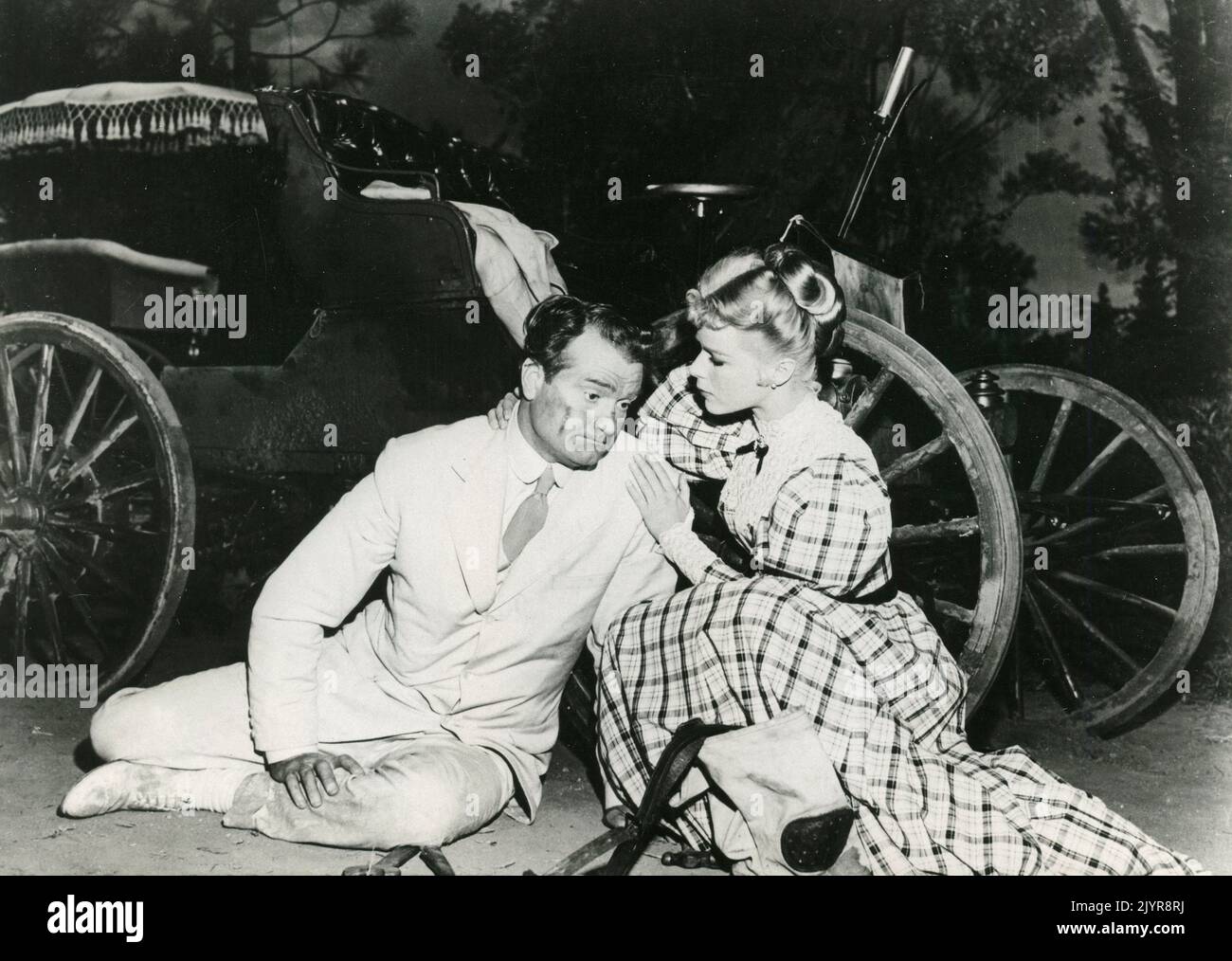 Actors Red Skelton and Sally Forrest in the movie Excuse My Dust, USA 1951 Stock Photo