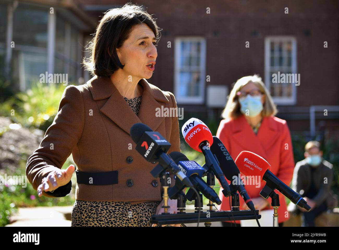 NSW Premier Gladys Berejiklian speaks to the media during a press ...