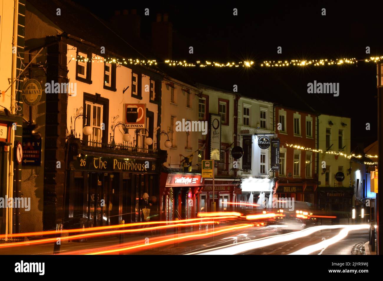 Car light trails, Kilkenny, Ireland Stock Photo Alamy