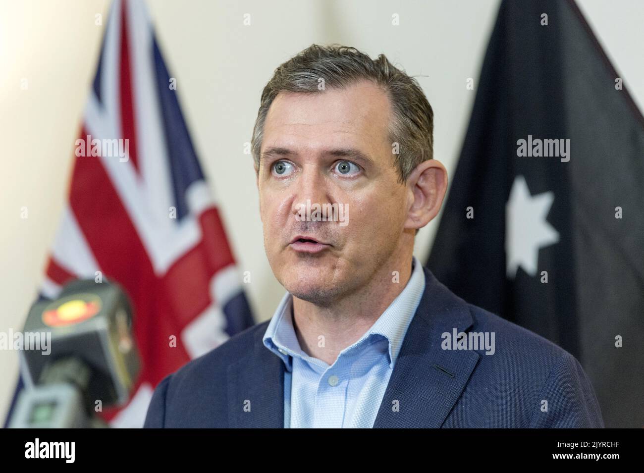 Northern Territory Chief Minister Michael Gunner address the media at a
