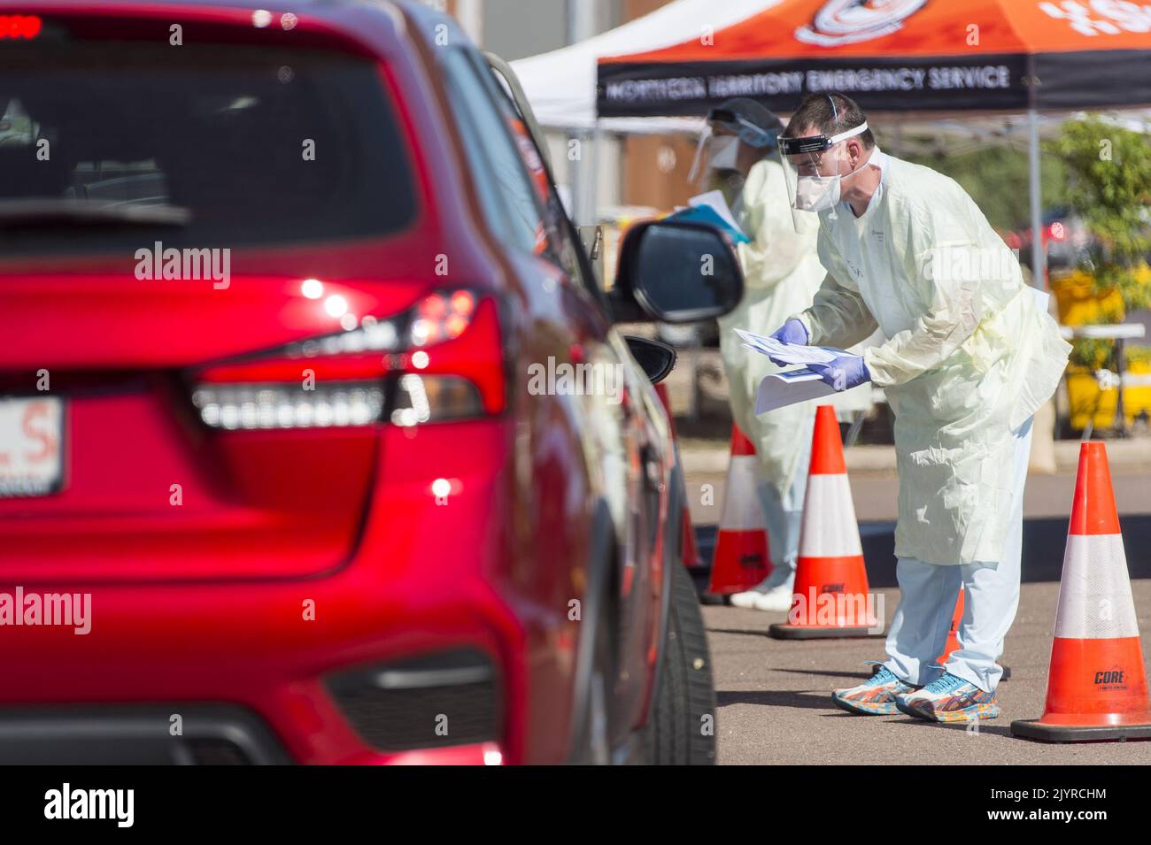 Darwin's Marrar drivethrough COVID19 testing facility, in Darwin