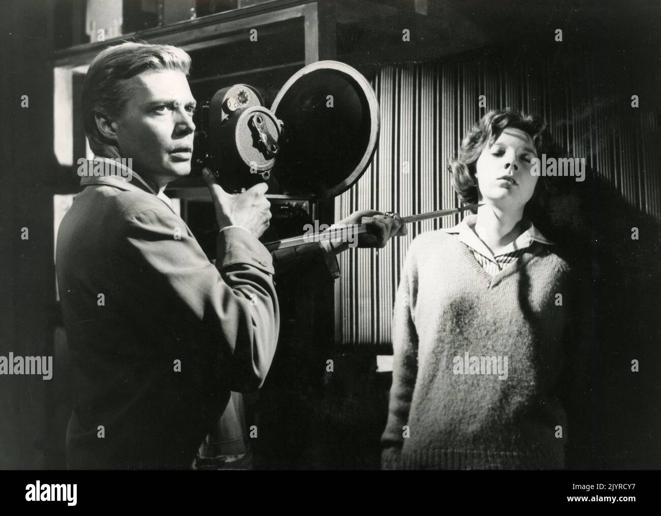 Actors Karlheinz Bohm and Moira Shearer in the movie Peeping Tom, UK 1960 Stock Photo