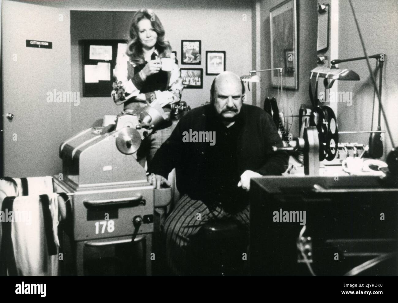 Actress Skye Aubrey and actor Jackie Coogan in the movie The Phantom of Hollywood, USA 1974 Stock Photo