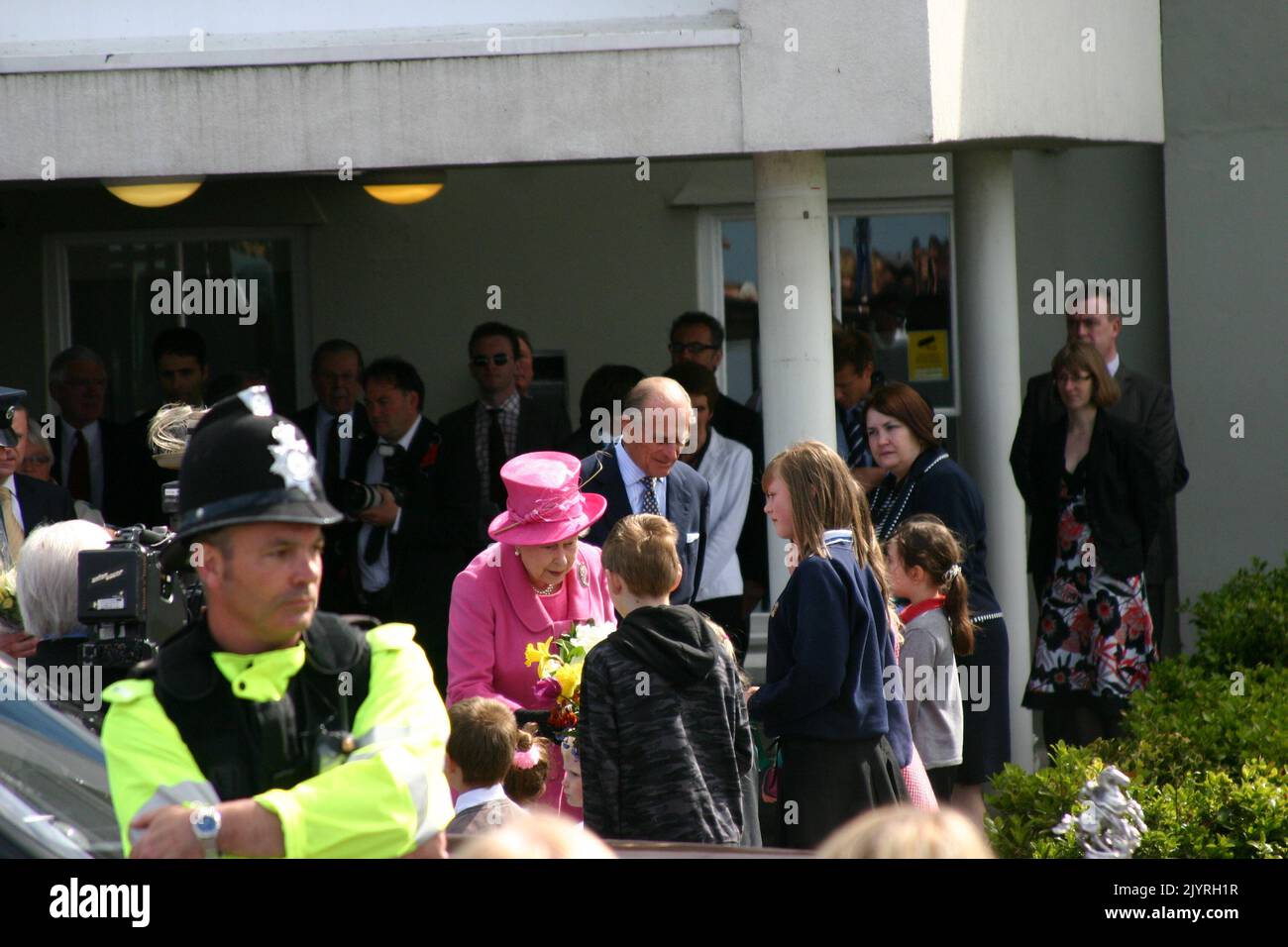 Her majesty Queen Elizabeth 11 visits Llandudno Wales Stock Photo