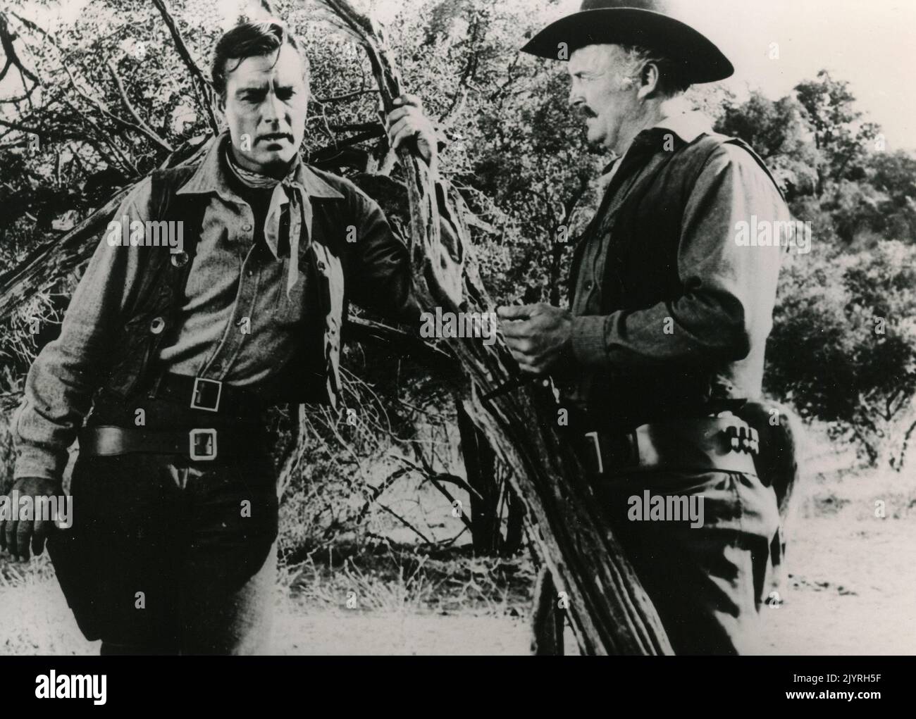 Actors George Montgomery and Gregg Barton in the movie Man from God's Country, USA 1958 Stock Photo