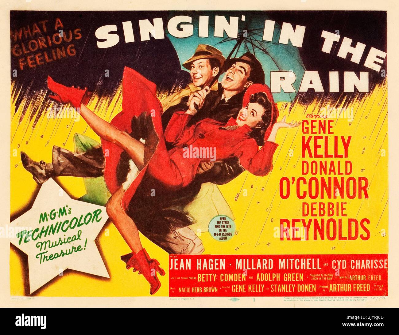 Singin' in the Rain (MGM, 1952). Title Lobby Card - Musical feat Gene Kelly Donald O'Connor Debbie Reynolds Stock Photo