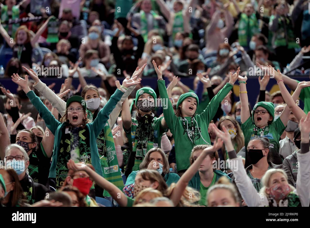 Fever fans are seen during the Super Netball Round 10 match between ...