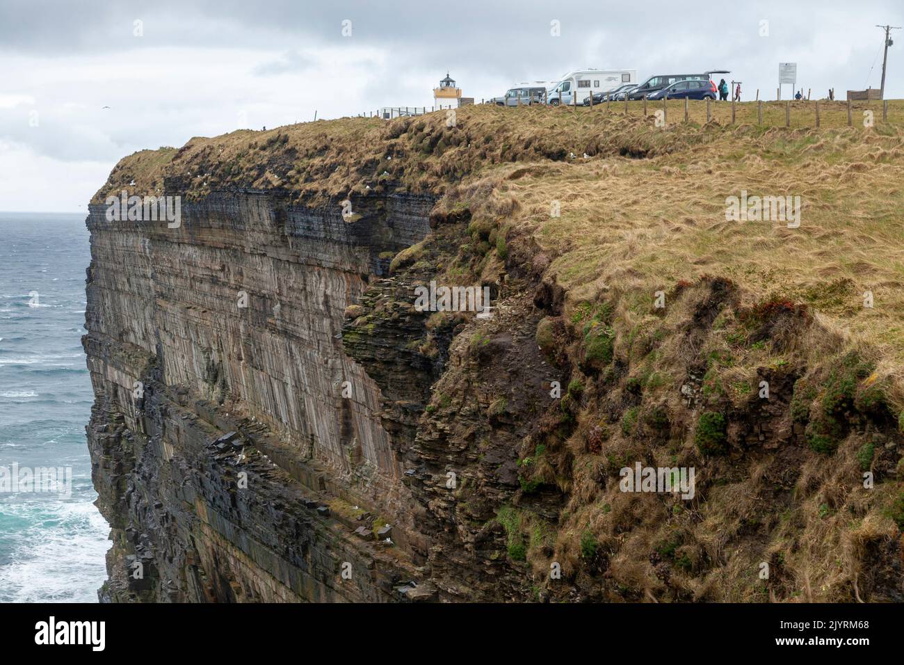 Impressive sheer cliffs at Duncansby Head near John O'Groats Stock Photo