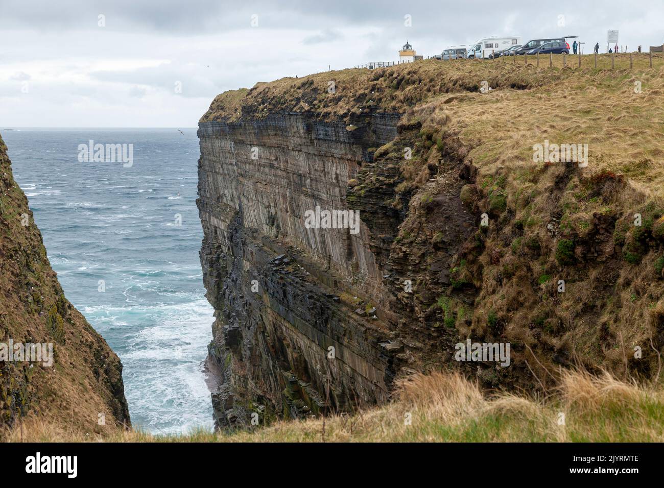 Sheer cliffs at Duncansby Head, John O'Groats Stock Photo