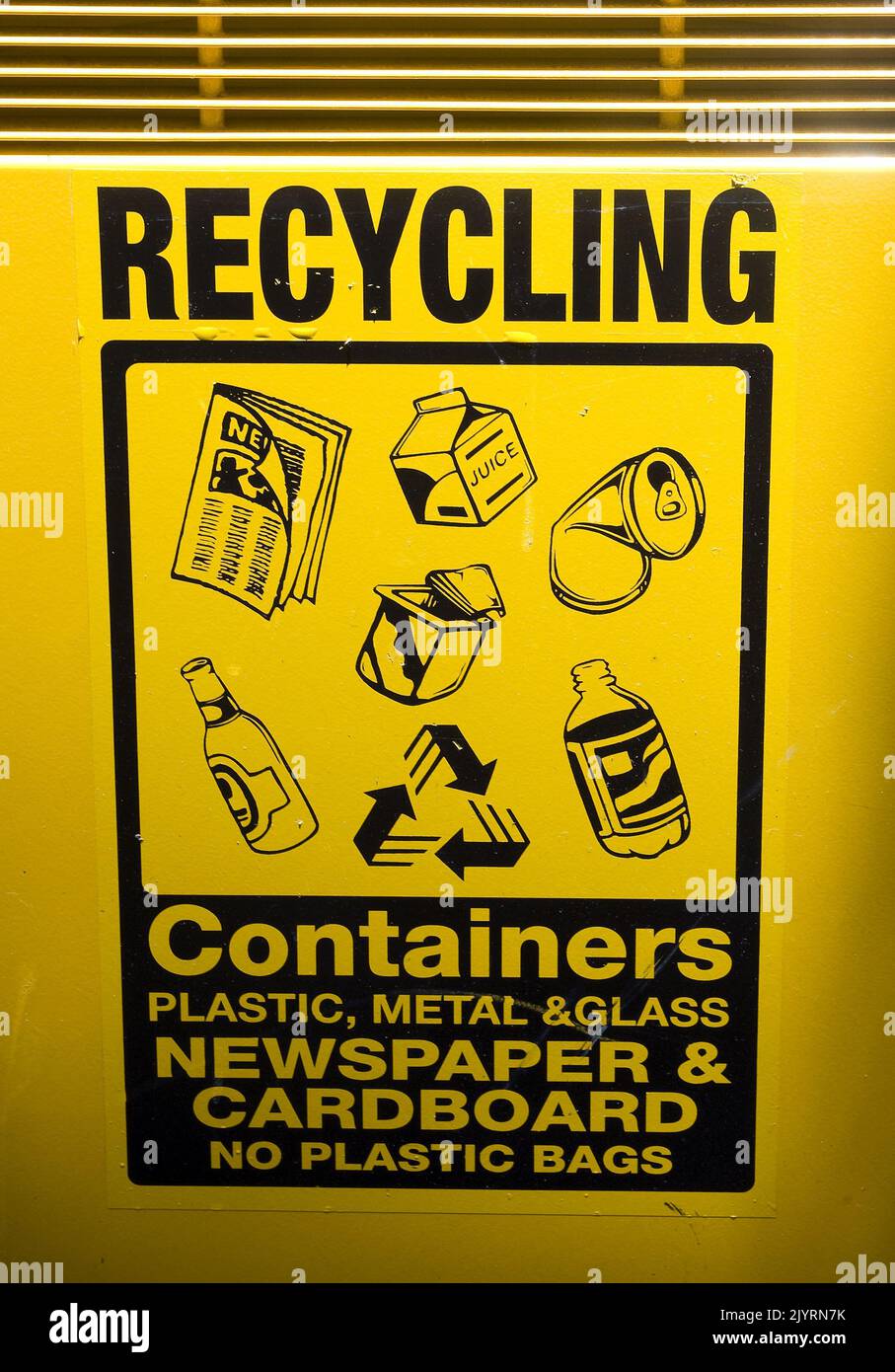 Generic photograph of waste disposal recycling bin signage in Brisbane