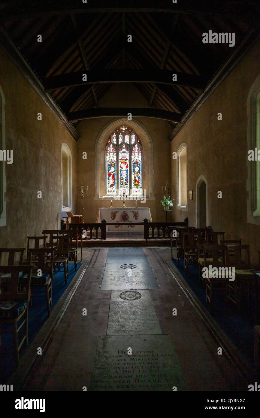 The alter in St Andrews Church Nether Wallop, Hampshire, England Stock Photo