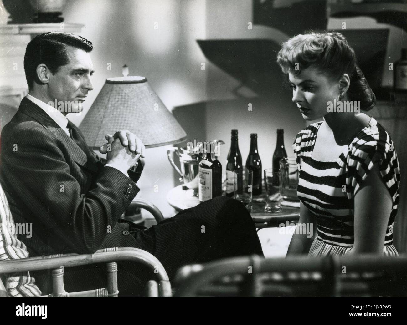 American actor Cary Grant and actress Ingrid Bergman in the movie