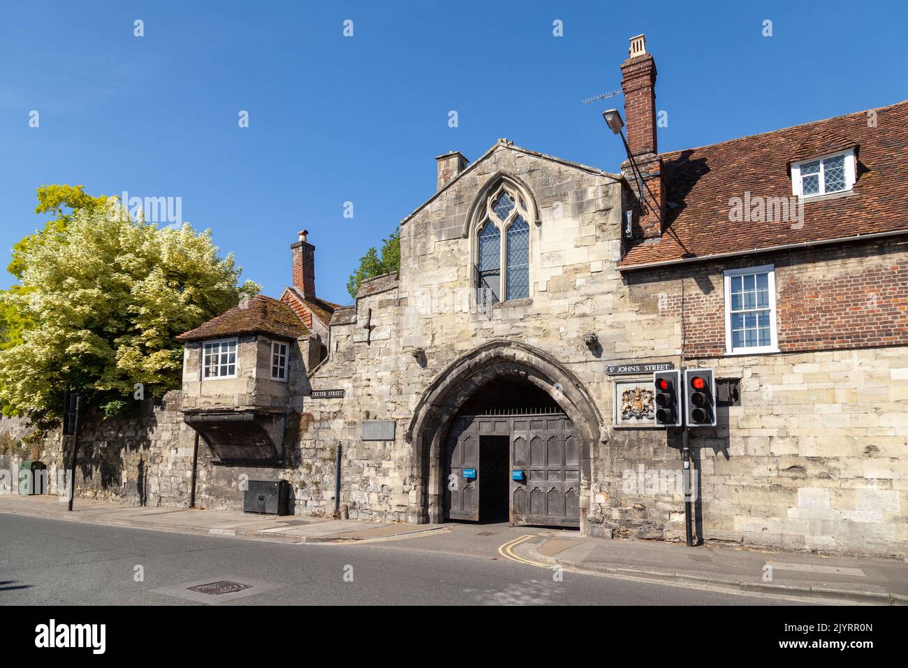 St Ann's Gate in Salisbury, Wiltshire, UK Stock Photo