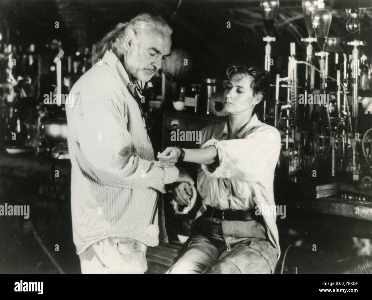 Scottish actor Sean Connery and American actress Lorraine Bracco in the