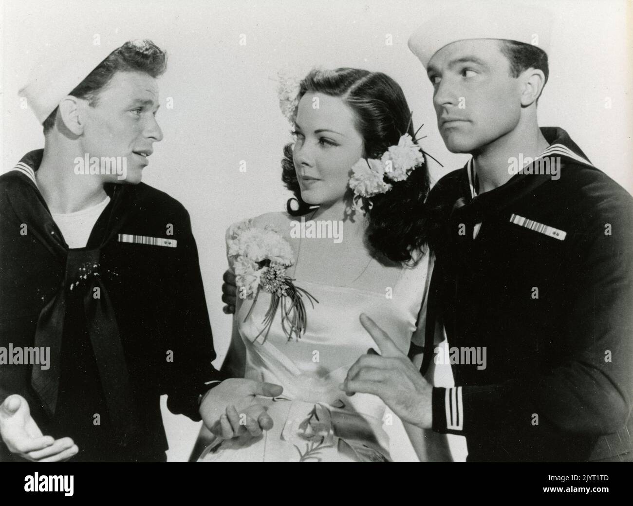American actors Frank Sinatra, Kathryn Grayson, and Gene Kelly in the