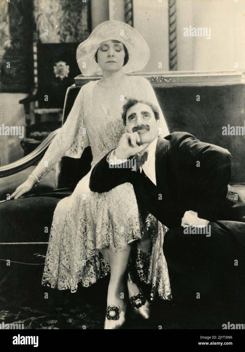 American actress Margaret Dumont and actor Groucho Marx in the movie
