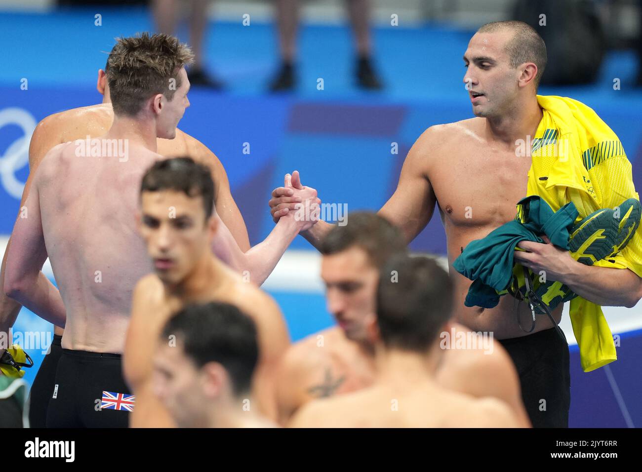 Duncan Scott of Great Britain (left) shakes hands with Zac Incerti of ...