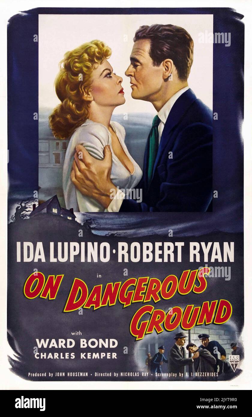 On Dangerous Ground (RKO, 1951) Ida Lupino, Robert Ryan - vintage film poster Stock Photo