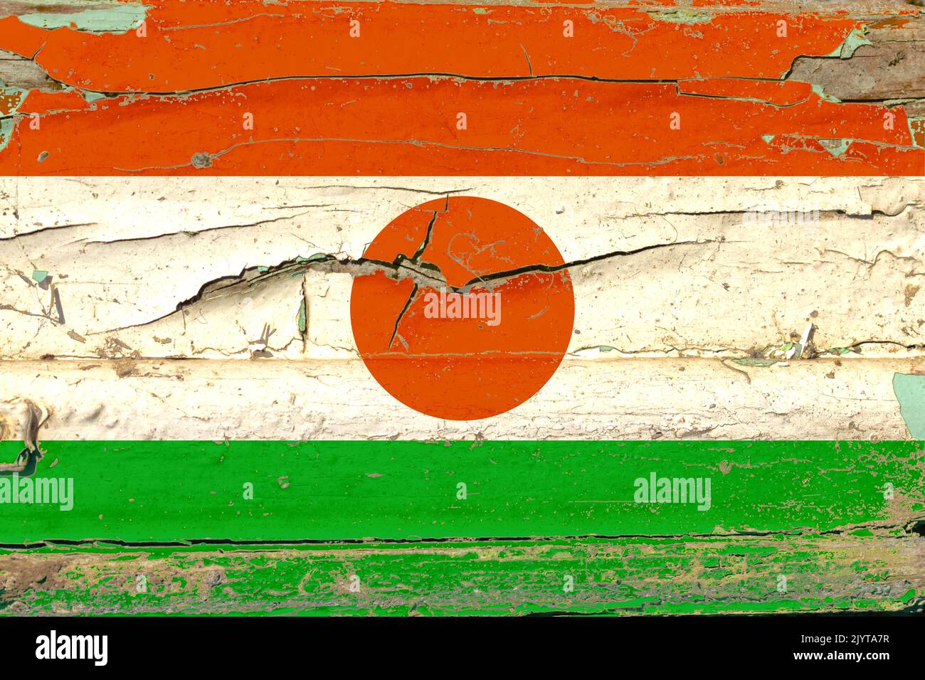3D Flag of Niger on an old wood wall background Stock Photo - Alamy