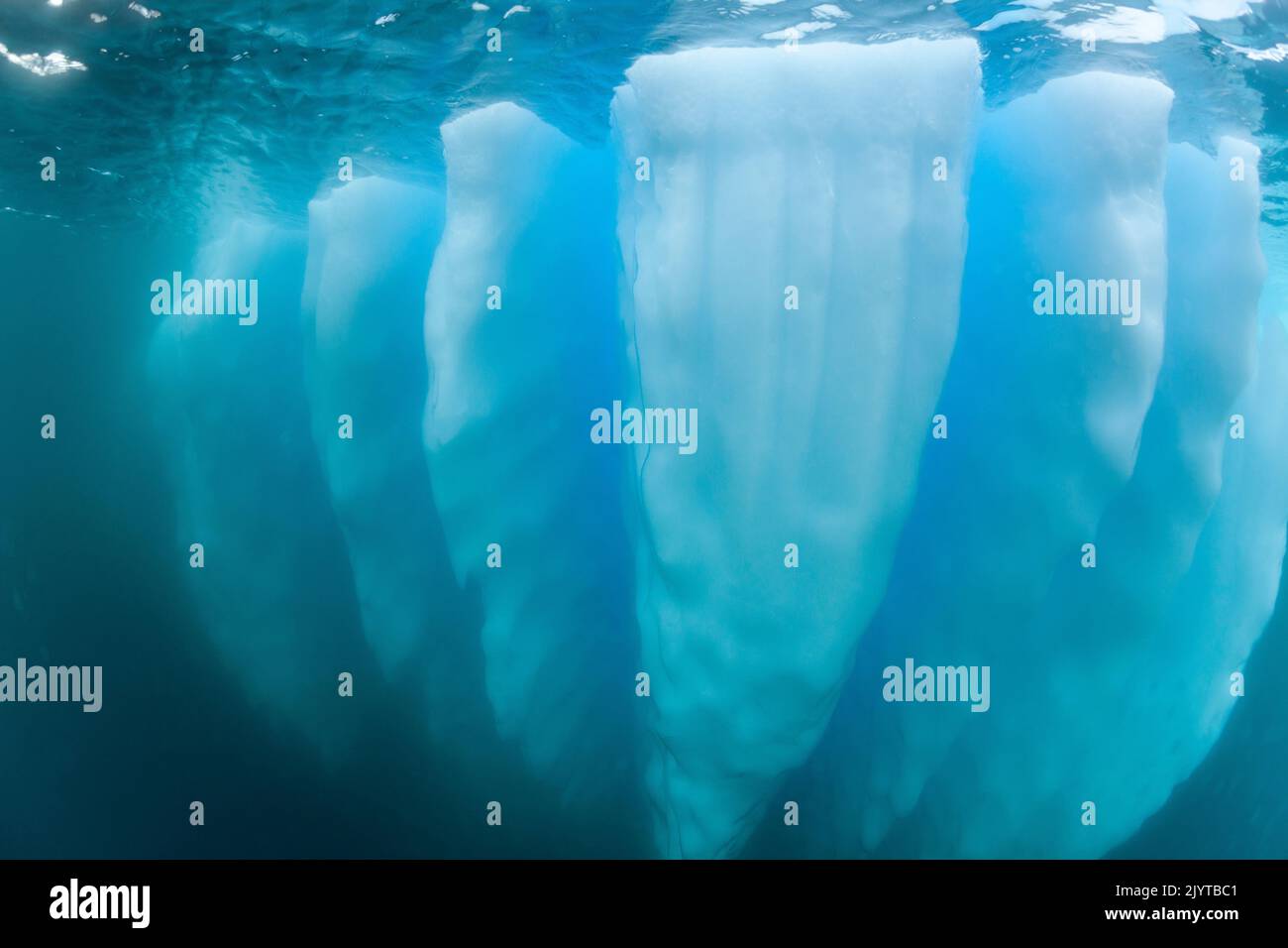Ice formation of underwater part of a iceberg, Antarctic Peninsula, Antarctica Stock Photo