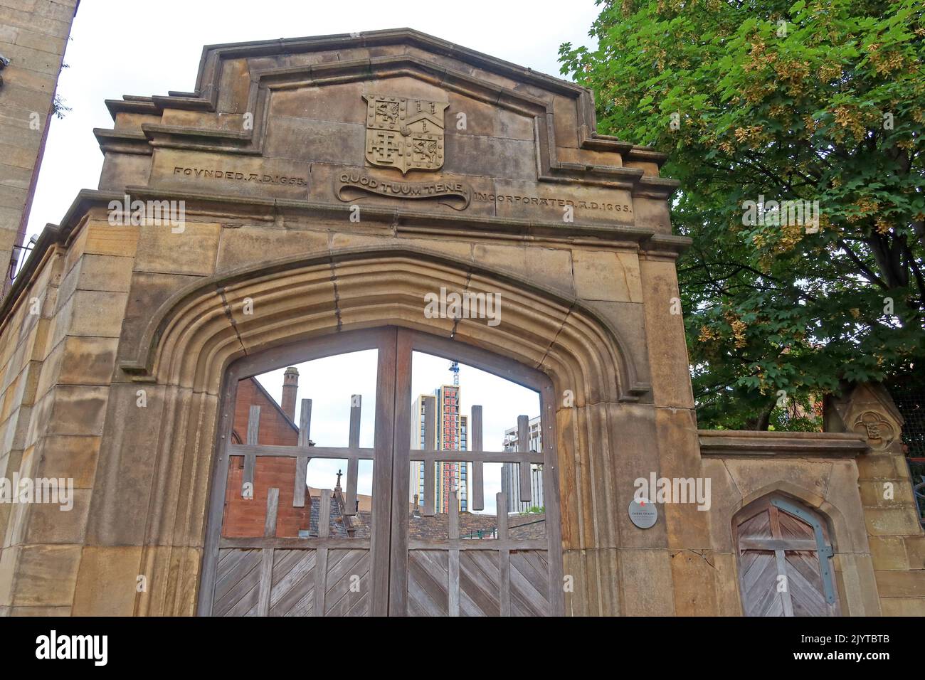 Chetham's School of Music, Chets, gateway, Long Millgate, Manchester, England, UK, M3 1SB Stock Photo